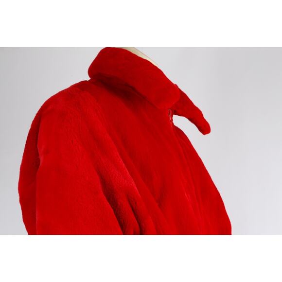 Vintage Luxury Red Sheared Mink Fur Zip Front Jacket Women’s Size L Winter Warm - Picture 8 of 16